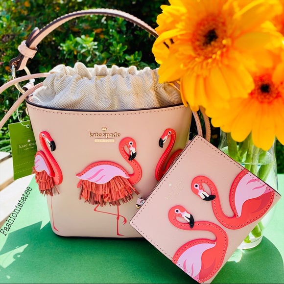 kate spade Handbags - Kate spade SET flamingo pippa bucket pool wallet